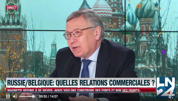 Screenshot LN24. Russie-Belgique - quelles relations commerciales. 2020-02-18